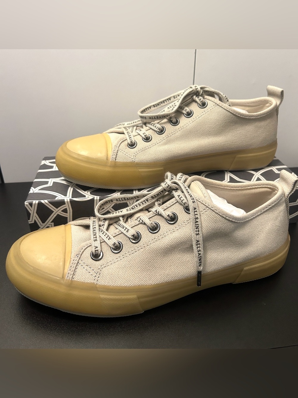 All Saints Men’s Jaxon Low-top Canvas Sneakers.  Size 8